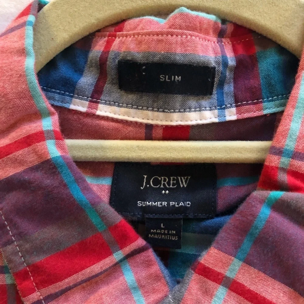 J. Crew Summer Plaid Button Down Shirt